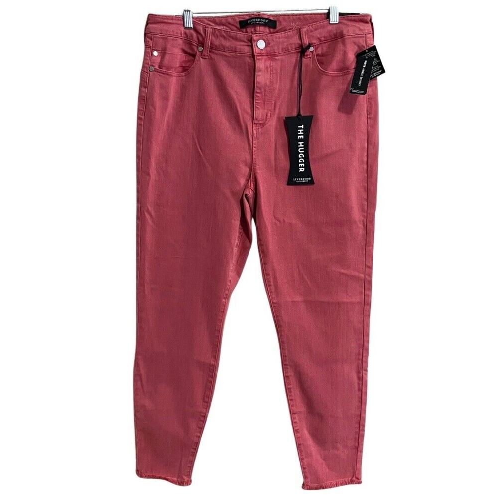 Liverpool The Hugger Skinny Piper Ankle Jeans Rosebud Red Stretch - NWT Size 16